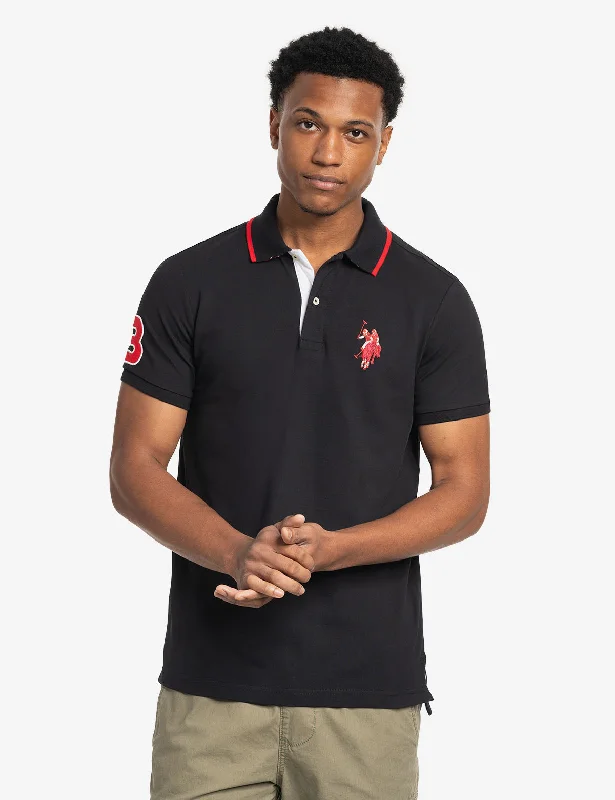 SLIM FIT BIG LOGO MULTI-TONAL POLO SHIRT