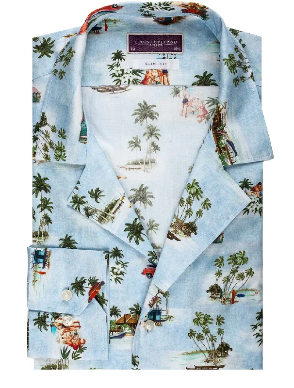 Blue Havana Print Shirt Blue/slim