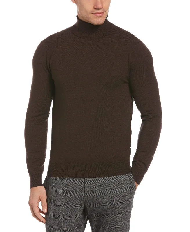 Solid Tech Knit Turtleneck Sweater