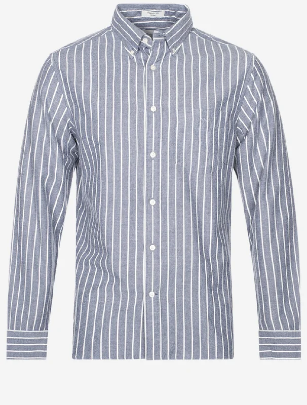 Regular Brushed Oxford Stripe Shirt Classic Blue