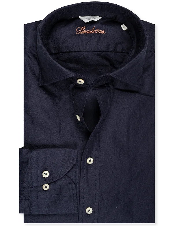 Fitted Soft Collar Sport Shirt Navy