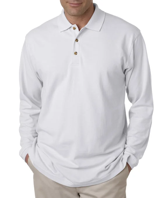 8532 - UltraClub Adult Long-Sleeve Classic Piqué Polo Shirt