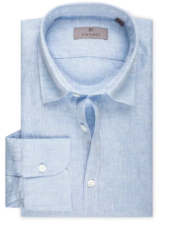 Linen Modern Fit Shirt Blue