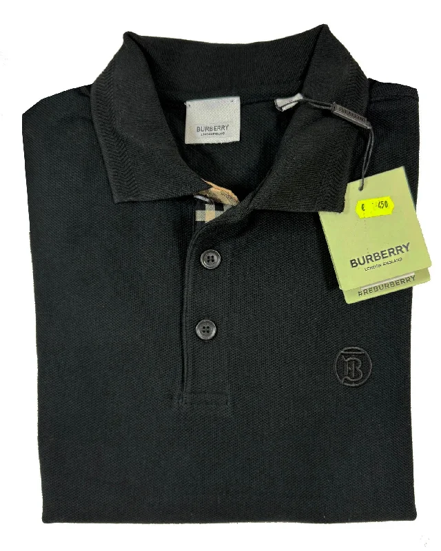 Burberry Men Polo Shirt Eddie Black Cottontail  XL SALE