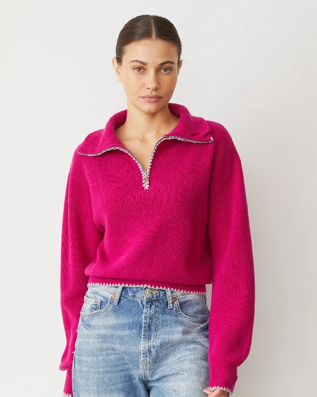 Wool Cashmere Half Zip Sweater