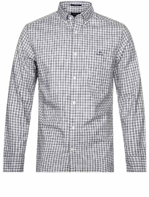 Regular Small Tartan Twill Shirt Eggshell