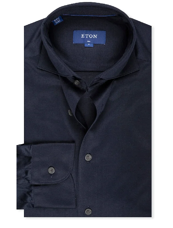 Slim Fit Jersey Shirt Navy