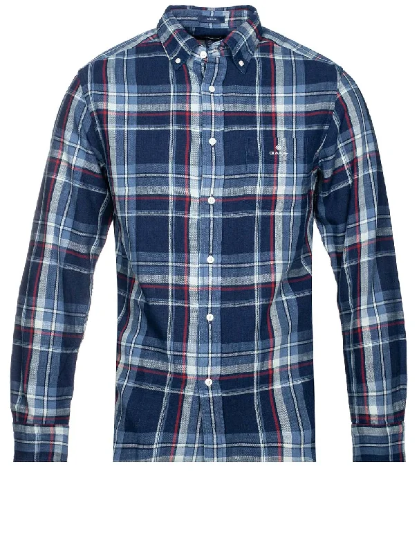 Regular Fit Indigo Plaid Shirt Dark Indigo