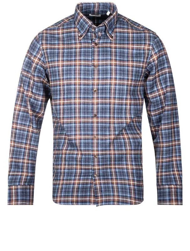 Checked Flannel Shirt Brown