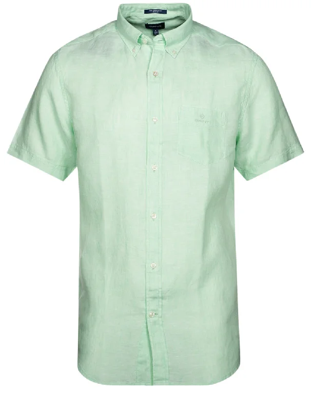 Regular Linen Short Sleeve Shirt Absinthe Green