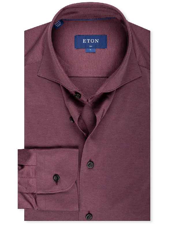 Slim Fit Jersey Shirt Burgundy