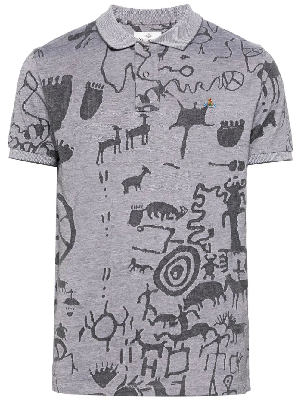 Graphic-Print Polo Shirt