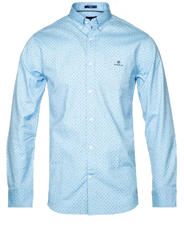 Regular Fit Micro Paisley Oxford Shirt Capri Blue