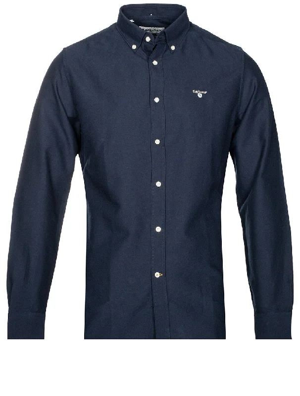 Tailored Fit Oxford Shirt-Navy