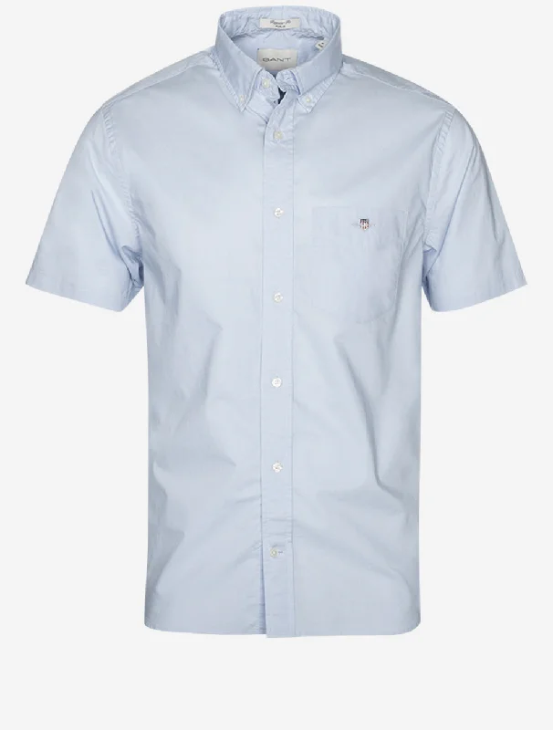 Regular Poplin Short Sleeve Light Blue