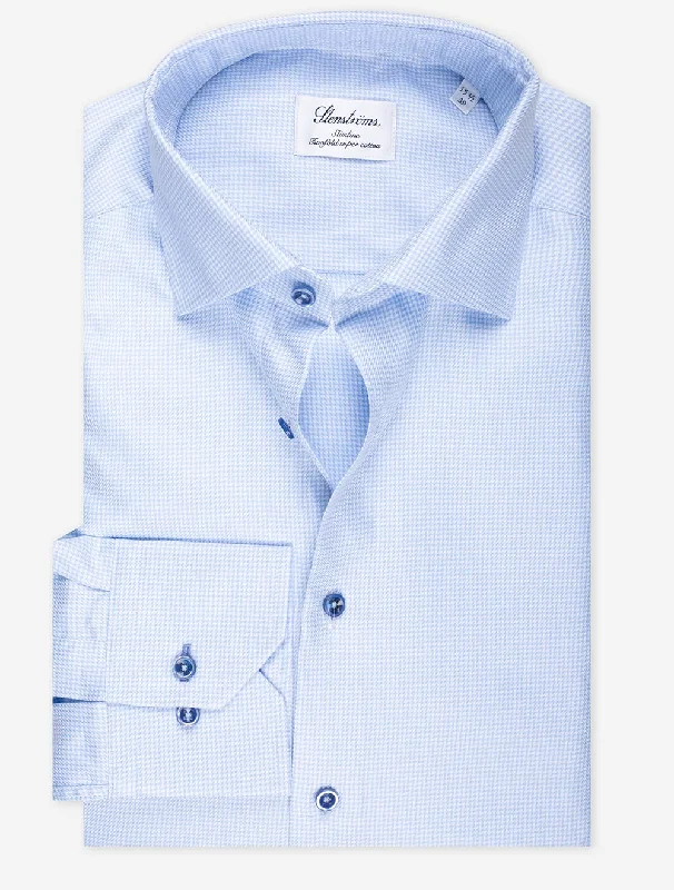 Slim Houndstooth Shirt Blue