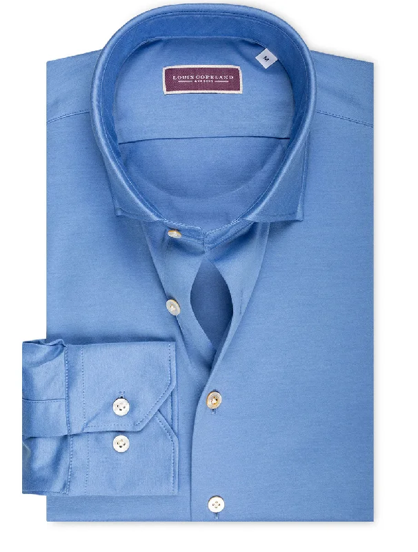 Cotton Stretch Shirt Blue