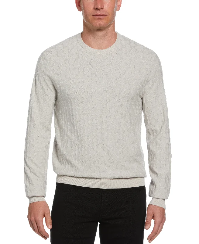 Tech Knit Geo Print Crew Neck Sweater