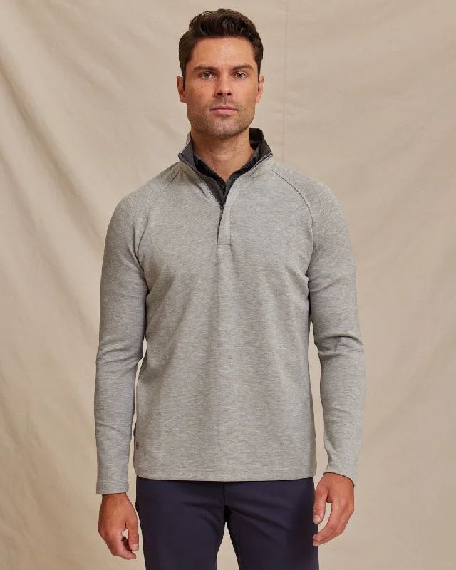 The Voyager - Performance 1/4 Zip Pullover - Light Grey Heather