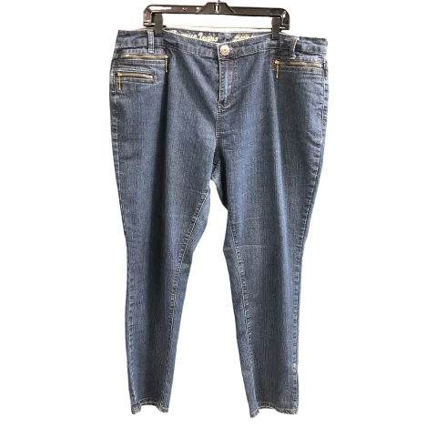 Jeans Boot Cut By Avenue In Blue Denim, Size: 16