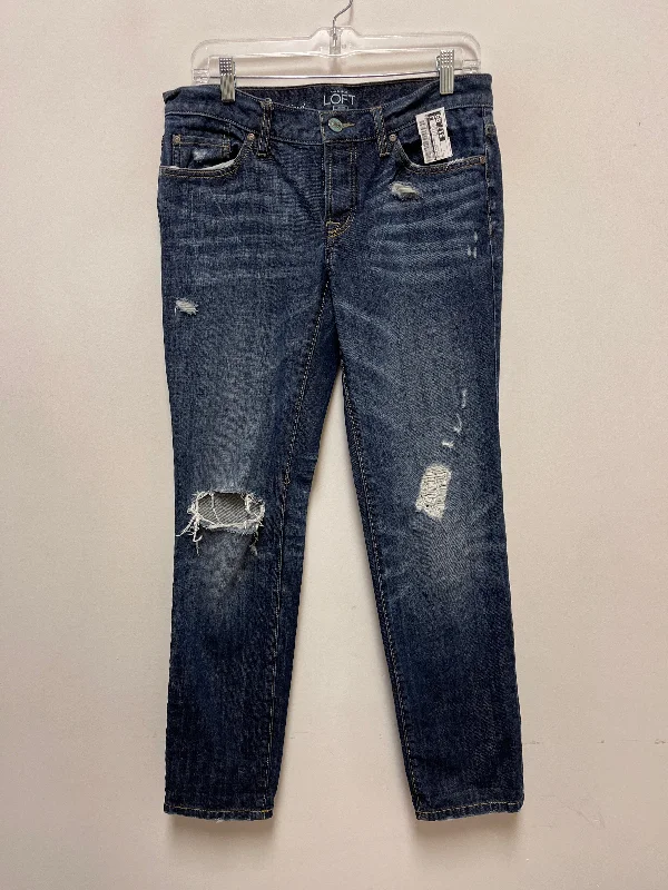 Jeans Boyfriend By Loft In Blue Denim, Size: 2