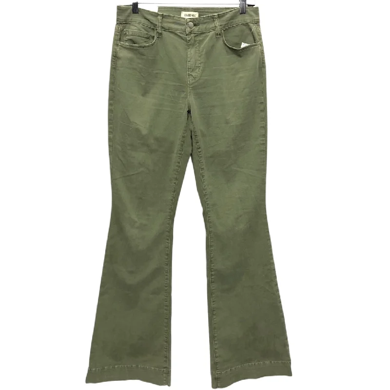 Jeans Flared By L Agence In Green Denim, Size: 6