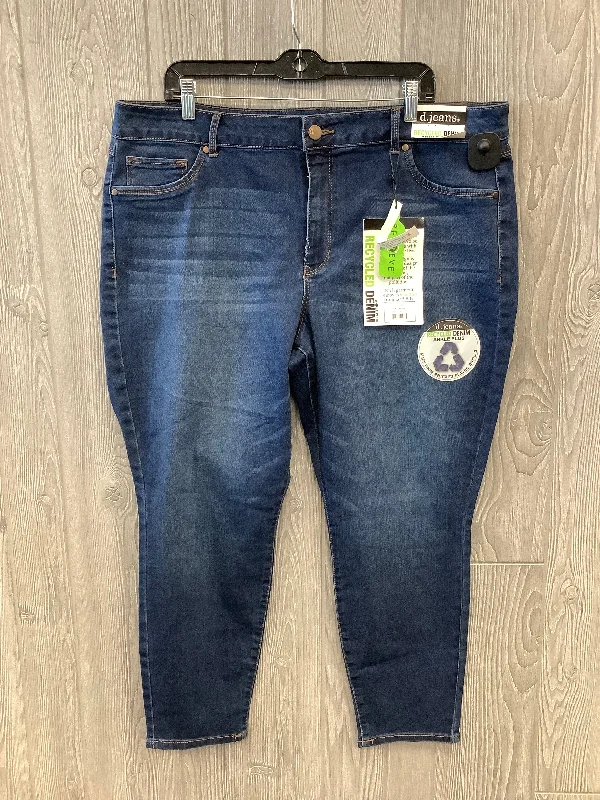 Jeans Skinny By D Jeans In Blue Denim, Size: 22