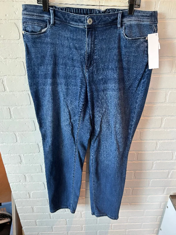 Jeans Straight By J. Jill In Blue Denim, Size: 18