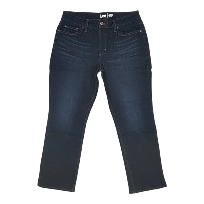 Jeans Straight By Lee In Blue Denim, Size:14P