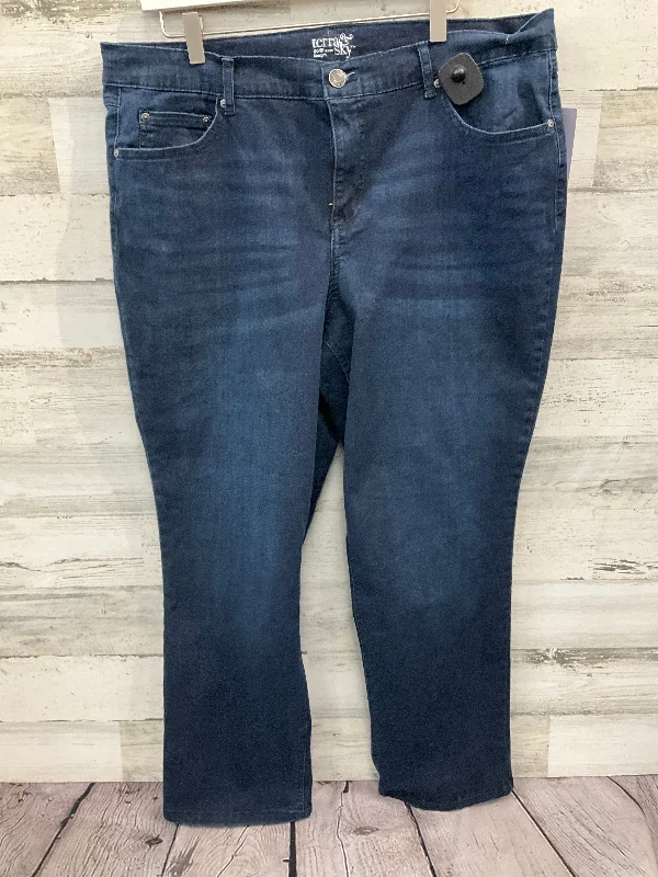 Jeans Straight By Terra & Sky In Blue Denim, Size: 20